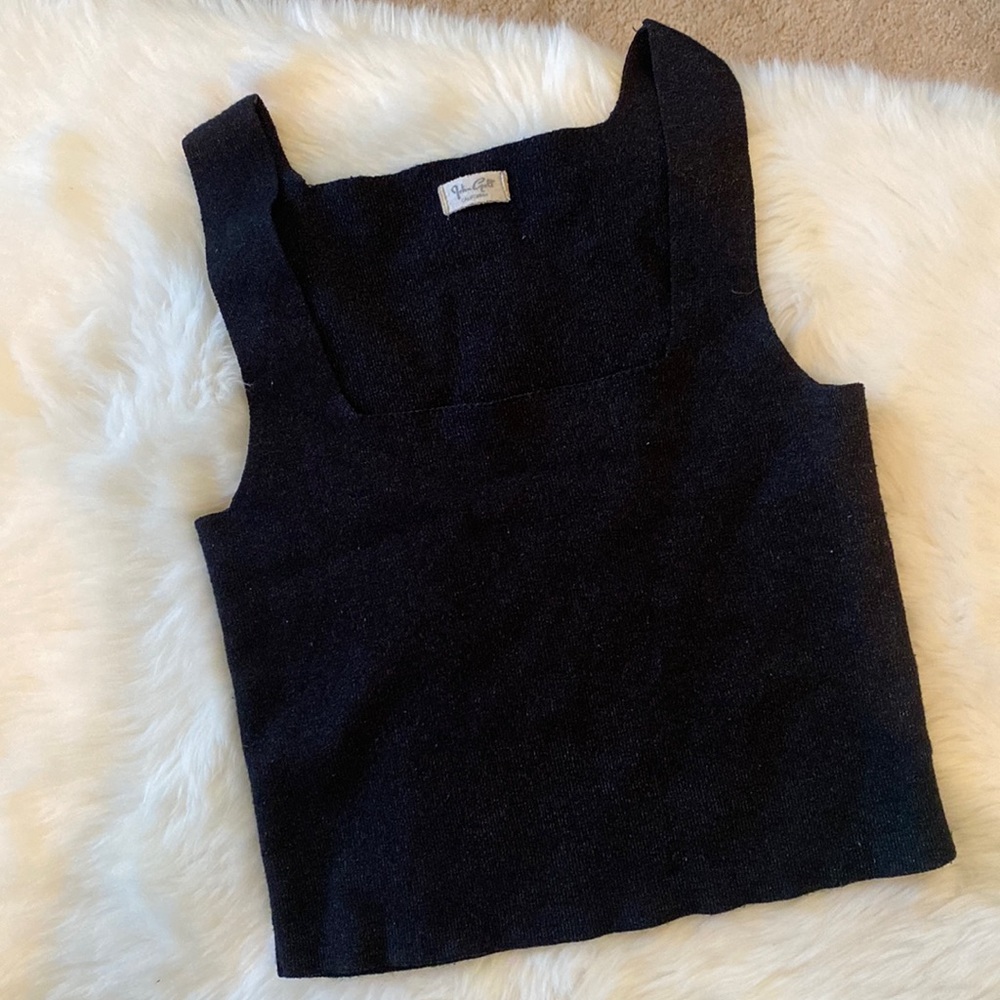 BLACK SPARKLY BRANDY TANK TOP